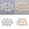 10 Pcs Alloy Rhinestone Flower Buttons Crystal Artificial Pearl Flatback