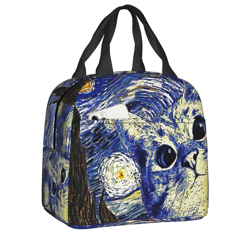 Vincent Van Gogh Paintings Art Collage Insulated Lunch Bag for Women Resuable Cooler Thermal Lunch Tote Kids School Children Lunch Bag