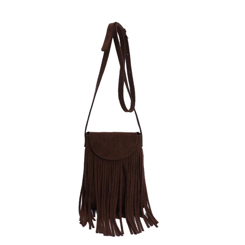New Tassel Mobile Phone Bag Retro Trend Shoulder Crossbody Small Square Bag Spring and Summer Fashion Women's Bag