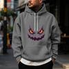 Men's Halloween Print Pullover Hoodie for Holiday Party and Cold
