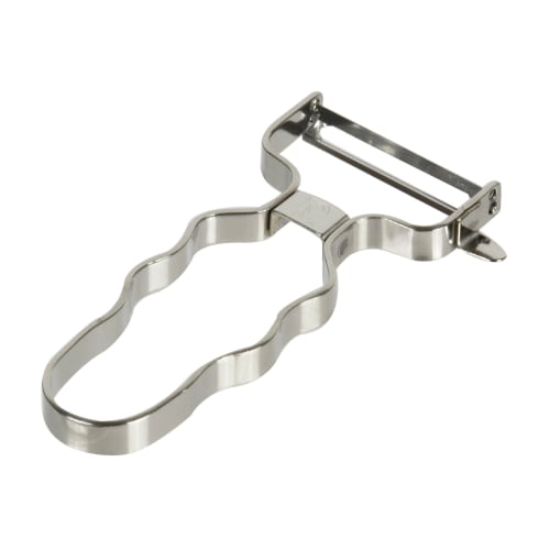 Pearl Metal Stainless Steel Peeler with Wave-Shaped Grip, Simple Basic Design, Made in Japan, C-8920