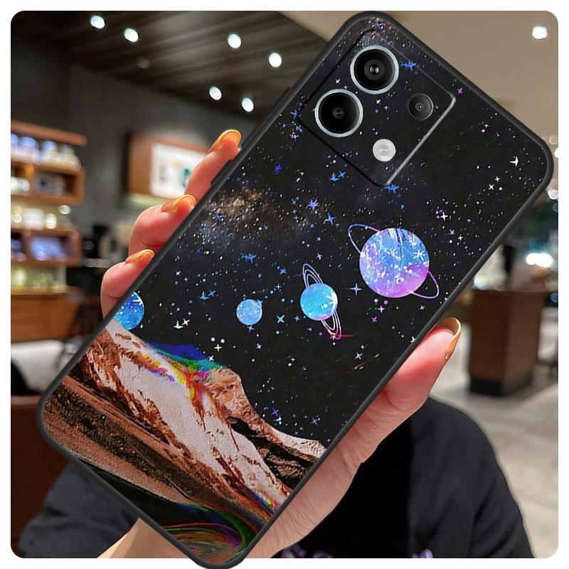 Moon Stars Space Case For Xiaomi Redmi Note 14 10 11 12 13 15 Pro Plus Cover For Redmi 15 15C 14C 10C 12C 13C