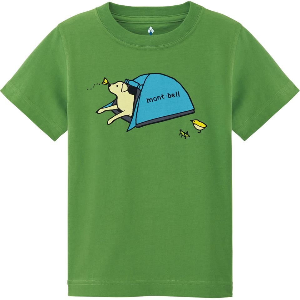 MONTBELL T-shirt Kids Clothing Patterned Crew Neck Short Sleeve Green Kids
