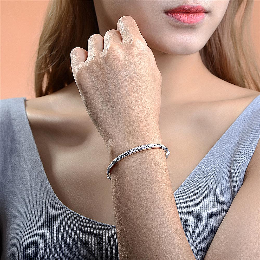 Silver Starry Sky Round Bracelet - Silver-Plated Tube In Popular Style