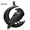 Unique Gothic Statement Piece Raven Pendant, Crescent Moon Skull Design, Punk Necklace Charm, Occult Style Accessories 3D Printed Crow Charm