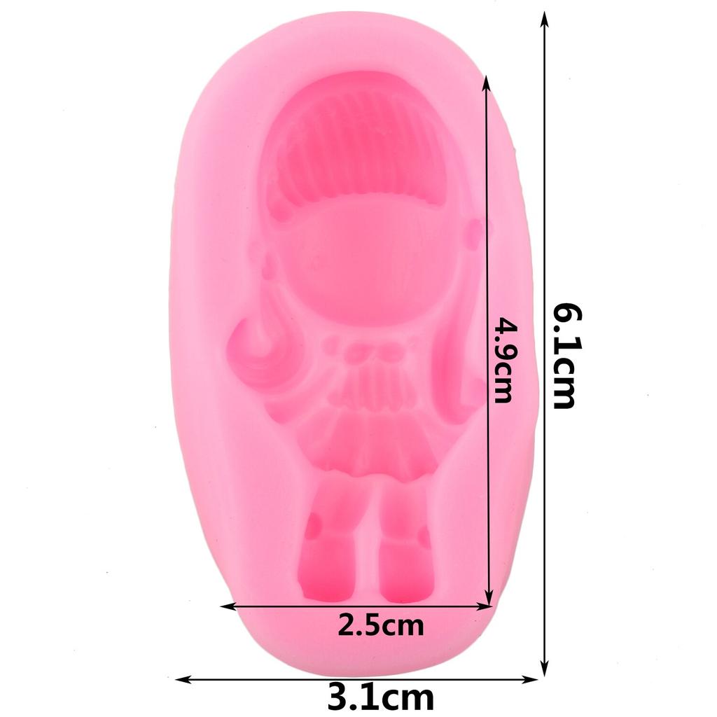 Prinzessin Mädchen Silikonform Baby Party Cupcake Topper Fondant Kuchen Dekorieren Werkzeug Seife Harz Ton Süßigkeiten Schokolade Gumpaste Form