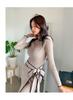 JINZUOMA Knit Sweater Long Sleeve Tight Long Simple and Perfect for and Everyday Wear One Women's Dress, Dress, Dress, Dress, Dress, Spring/Autumn