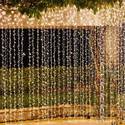 6x3M/3x3m LED Noel Perde Dize Işıkları Dış Mekan Pencere Duvar Asılı Perde Işığı Yatak Odası Parti Arka Planı Düğün Dekoru