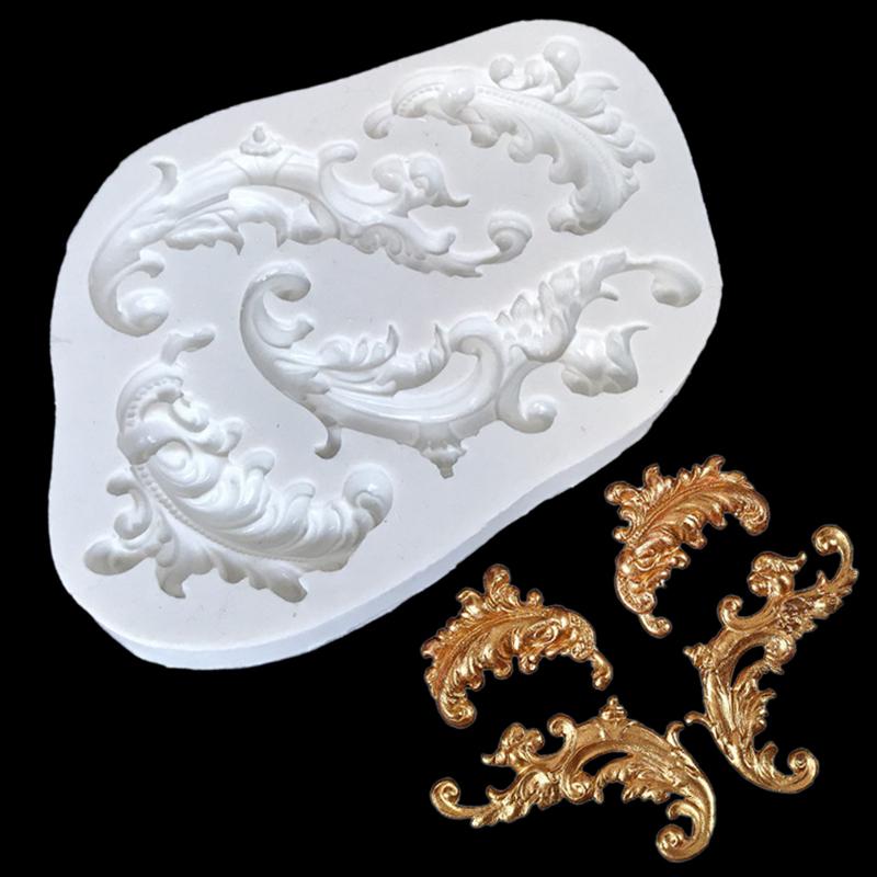 

PDTO Винтажная силиконовая форма, рельефная форма для торта с кружевной каймой, форма для выпечки помадки