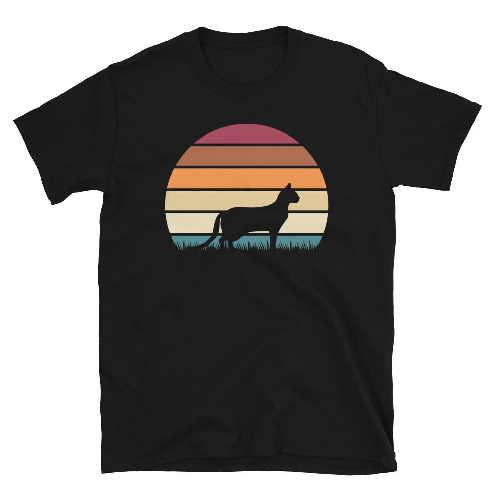 

Ретро Закат Котенок Кошачий Питомец Чито Кот Футболка с коротким рукавом Унисекс 4XL