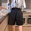 High Waist Cotton Wide-Leg Summer Shorts for Women - Plus Size, Korean Style, Non-Elastic, Loose Fit