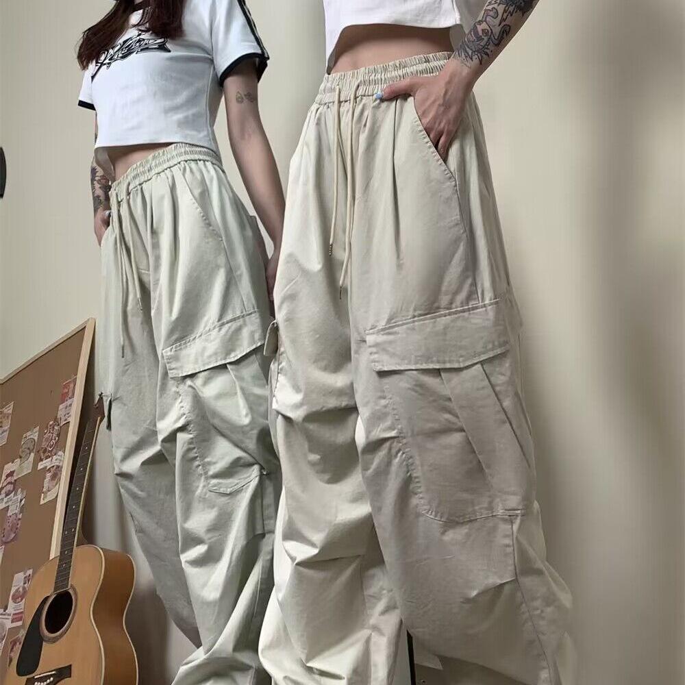 Korean-Style Retro American Loose Wide-Leg Work Pants