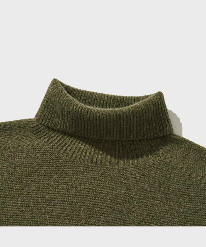 VDR Whole Garment Double Face Turtleneck [Olive]