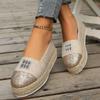 Fashion New Hot Sale Women's Shoes Slip on Women's Vulcanize Shoes Round Toe Sequins Solid Outdoor Platform Casual Comfortable Shoes
