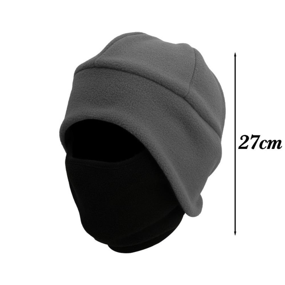 Thicken Fleece Hat Ear Protection Windproof Warm Pullover Hats Unisex Double-layered Headcover Bonnet