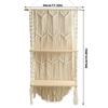 Bohemian Style Hand-Woven Wall Hanging Tapestry Wood Shelf Planter Basket 2 Tier Hanging Rack Art Wall Shelves Macrame