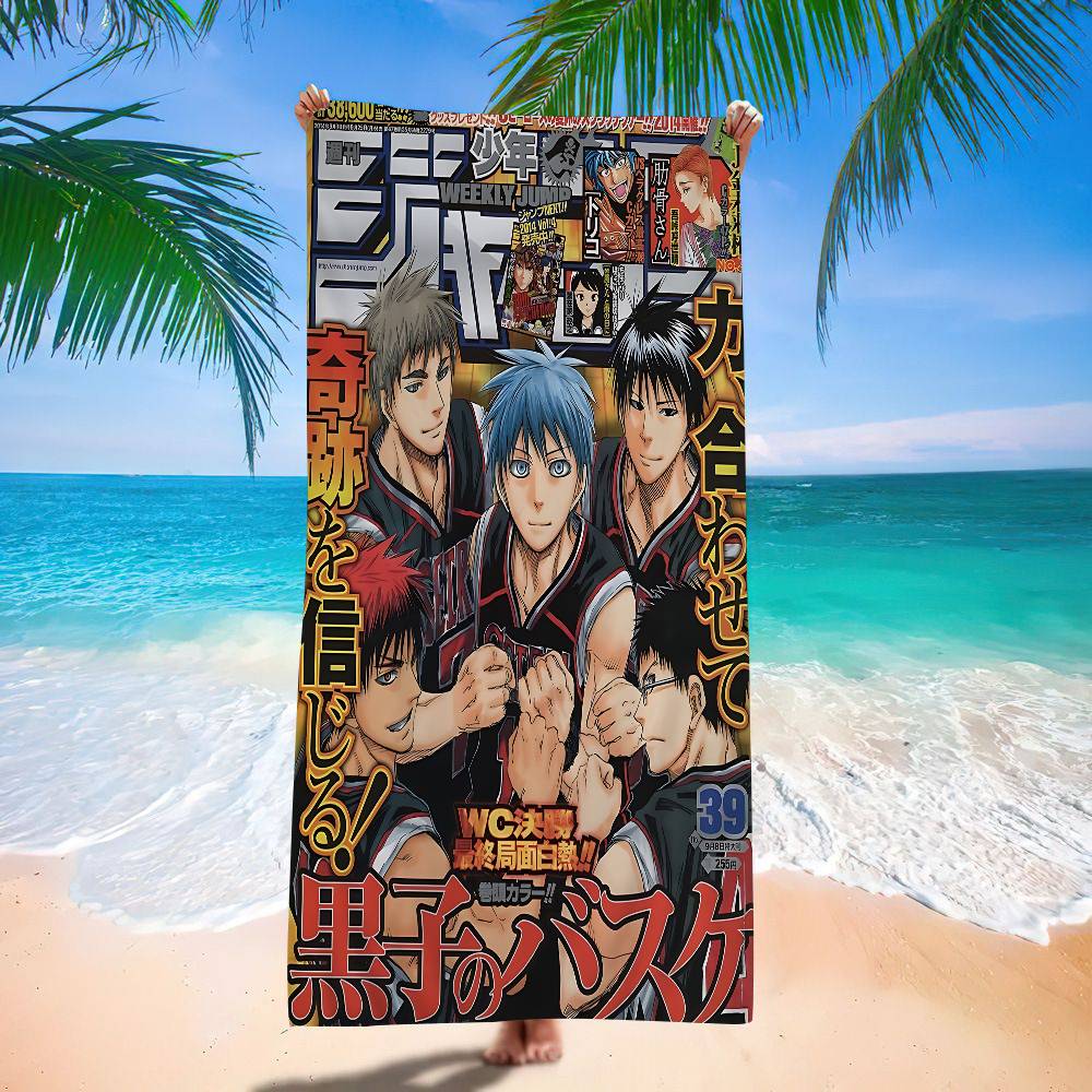 Toalla de Baño Anime Baloncesto Kuroko Microfibra Suave Absorbente de Agua Transpirable Para Niña Niños Decorativa Dibujos Animados Toalla de Playa