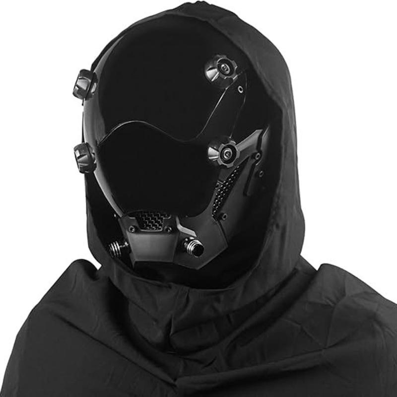 Verstellbare Gotische Helmmaske Für Cosplay Kostümpartys Halloween Rollenspiele Mit Anpassbaren Aufklebern