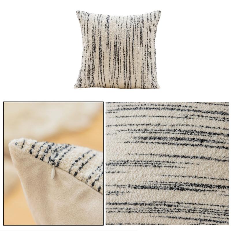 Jacquard Cushion Cover With Stripe Pattern 2 Size For Sofa Or Bedroom
