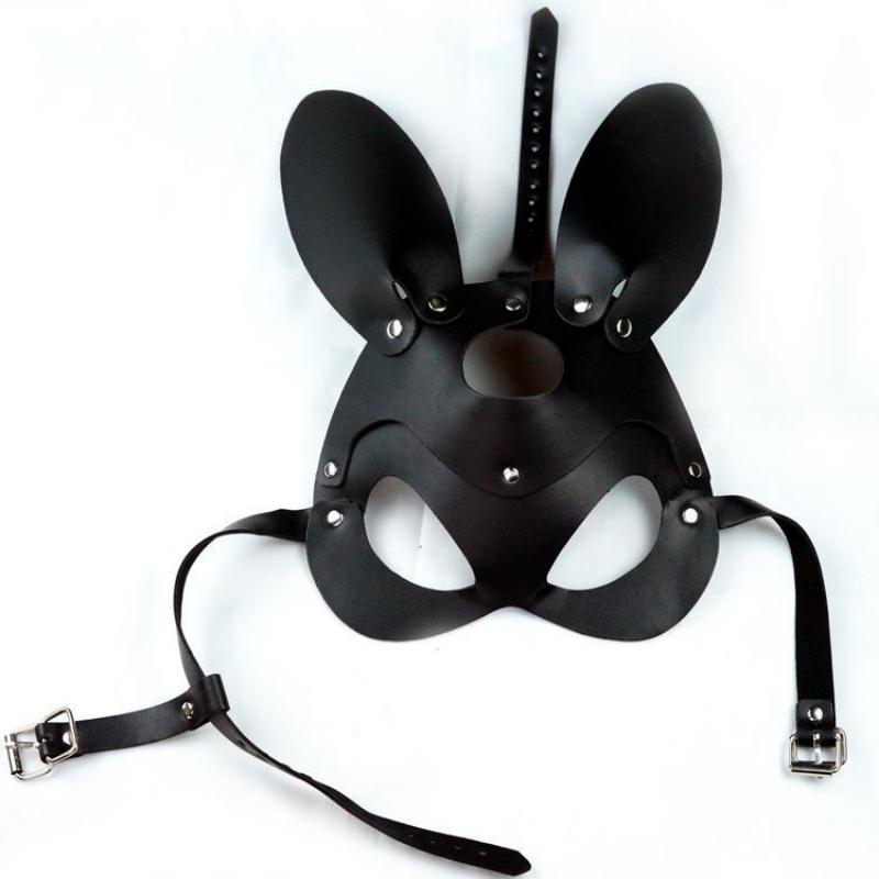 Gothic-Style Cat-Ear S&M Leather Mask, Unique Accessory for Adult Erotic Roleplay, Spice Up Bedroom Bondage & Sensual Games