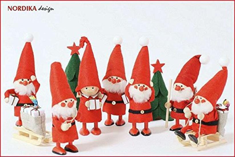 Vánoční dřevěná panenka táhnoucí saně [NORDIKA nisse] (Santa / NRD120060)
