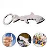 1PC Shark Shaped Bottle Opener Keychain shaped zinc alloy Silver Color Key Ring Beer Bottle Opener Unique Creative Gift Bar Tool