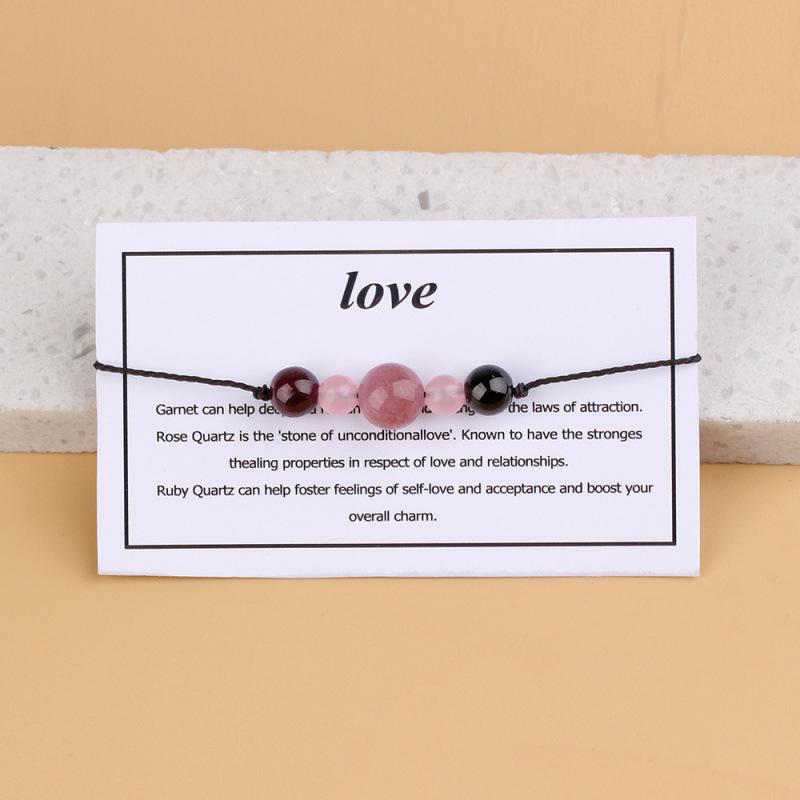 10 мм Клубничный Розовый Кварц Регулируемый Браслет на Вощеном Шнурке арбуз красный