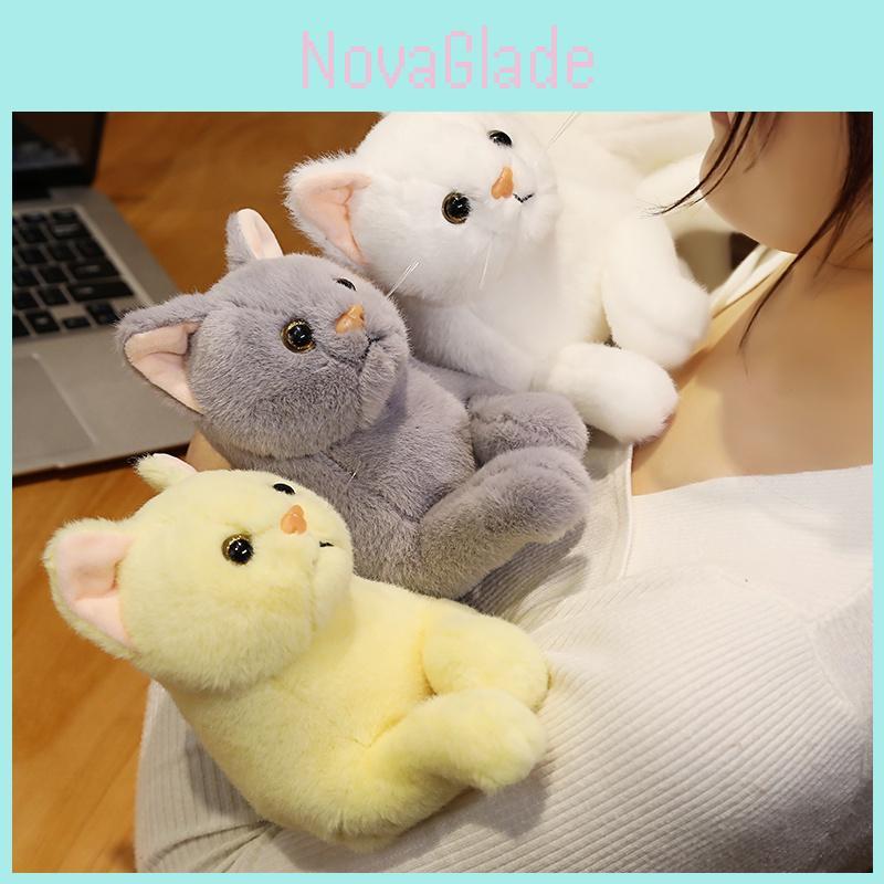 31cm Realistic Plush Cat Doll Soft Stuffed Kitten Toy In Pure Grey White Yellow And More For Kids' Pet Collection