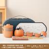 Coarse pottery big words and simple travel tea set Kung Fu tea set Kuaike cup business travel company commemoration