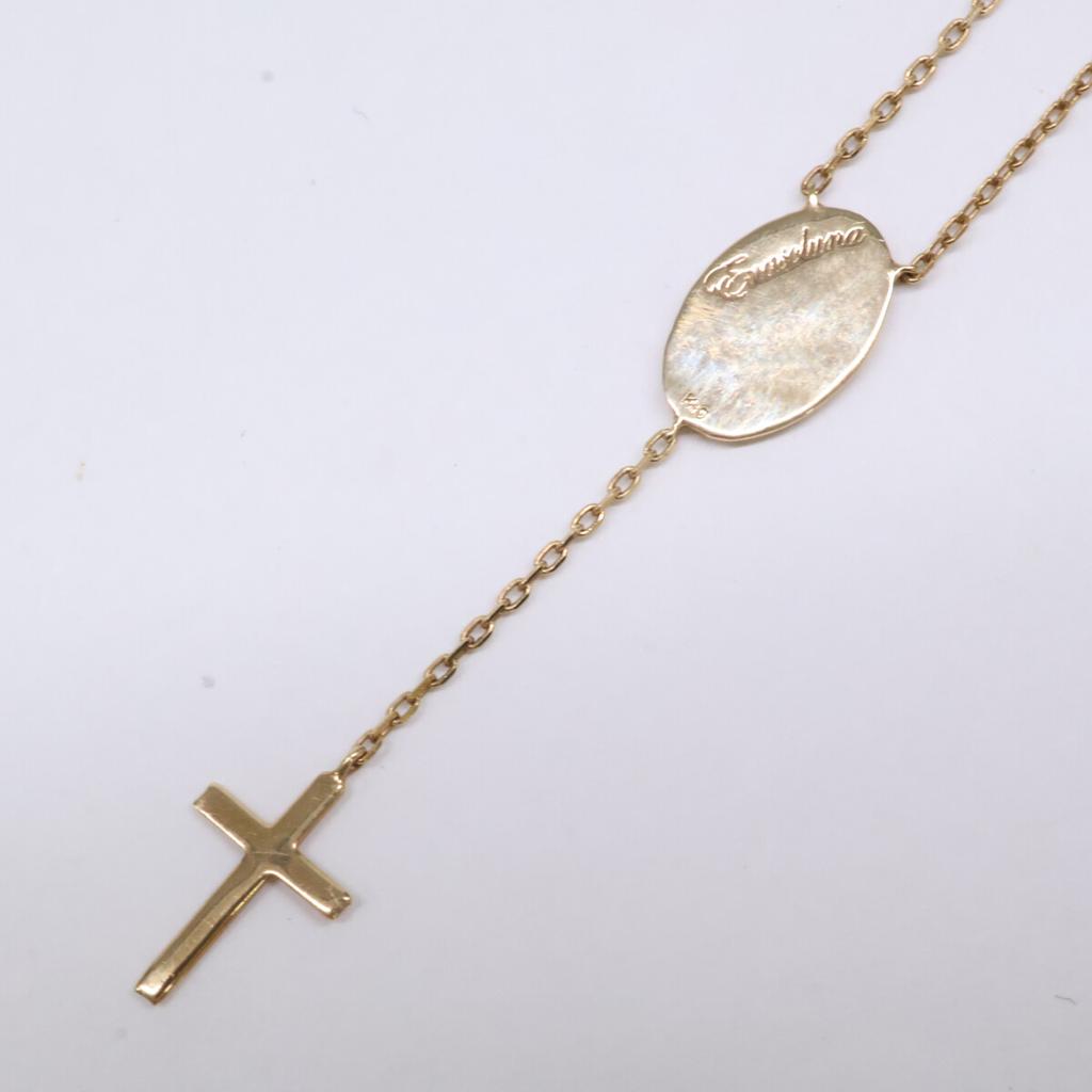 Enasoluna K10 Skinny Maria Medal Necklace Yellow GoldUsed