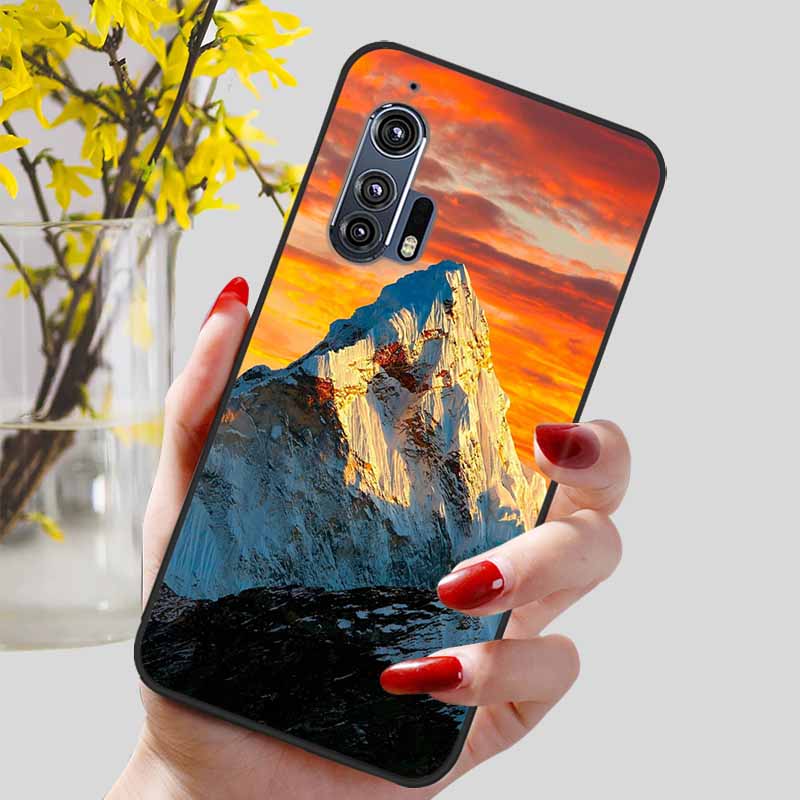 For Moto Edge Plus 2020 Case 6.7'' Flowers Soft TPU Beautiful Phone Cases for Motorola Edge+ 2020 Protect Silicon Bumper Cover