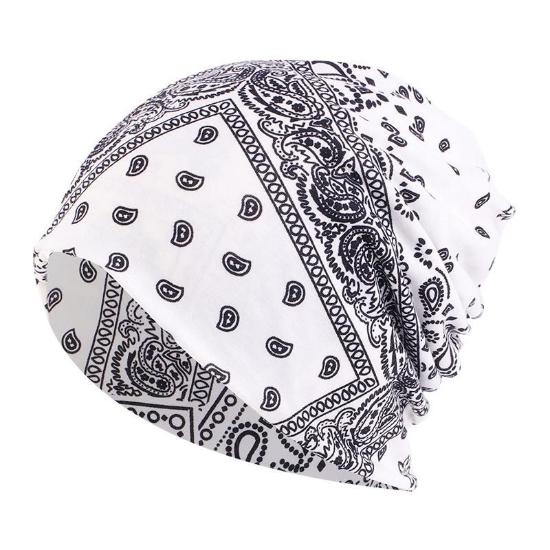 European and American Popular Cashew Flower Hip-hop Headscarf Hat, Unisex Soft Scarf Pullover Hat JDU-A