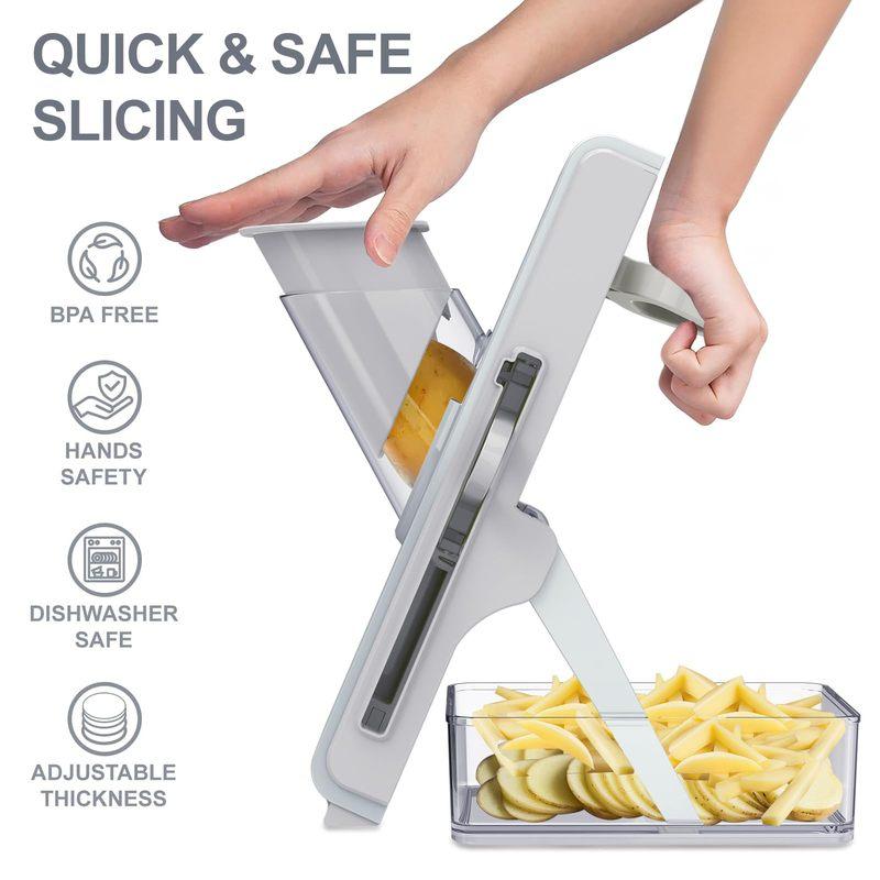 Safe Mandoline Slicer for Kitchen Multifunction Vegetable Salad Chopper Potato Cucumber Slicer French Fry Cutter 3 in 1 chopper