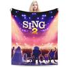 Sing 2 Kids Cartoon Movie Knitted Blanket Flannel Musical Comedy Soft Throw Blanket for Home Couch Bedspread