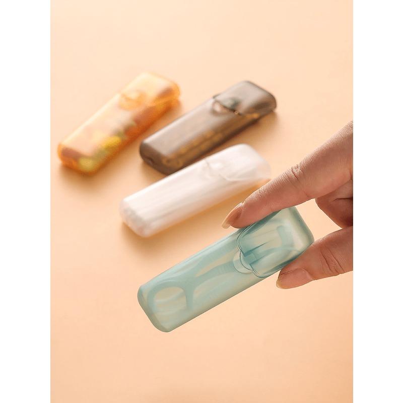 1pcs Portable Toothpick & Floss Case Leak-Proof Travel Pill Organizer With Transparent Lid, Lightweight EDC Storage Dental Floss Box