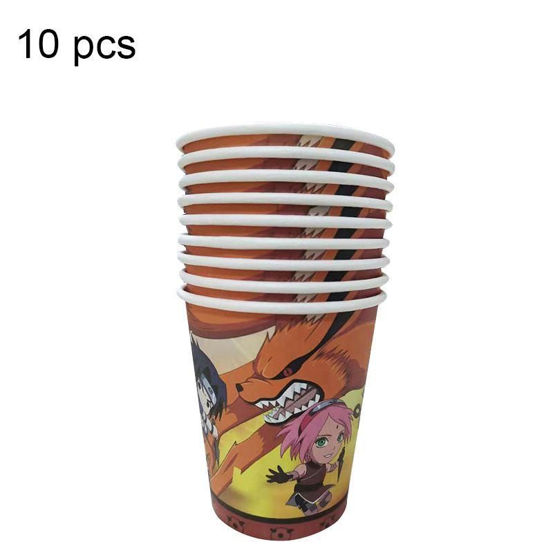 

День рождения ниндзя Наруто Декор для вечеринки Посуда Баннер Воздушный шар Топпер для торта 10pcs-Cups