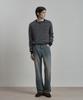 WORK ON BODY OFF Pano Semi-Overfit Striped Henley Neck Knit [Navy]