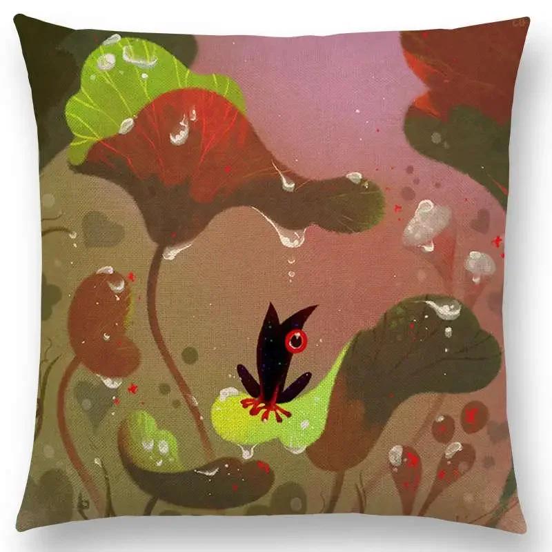 

Супер милый мультяшный животный иглобрюх чехол для подушки, прекрасная птица, милое гнездо, интересная рыба, кошка, лягушка, лиса, наволочка для диванной подушки, Огар 30x30cm бежевый