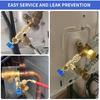 2Pcs Refrigerant Charging Valve Set, 1/4" & 5/16" Safety Adapter Flow Control Ball Valve, Brass Low Loss HVAC Fittings for R12 R22 R410 Air