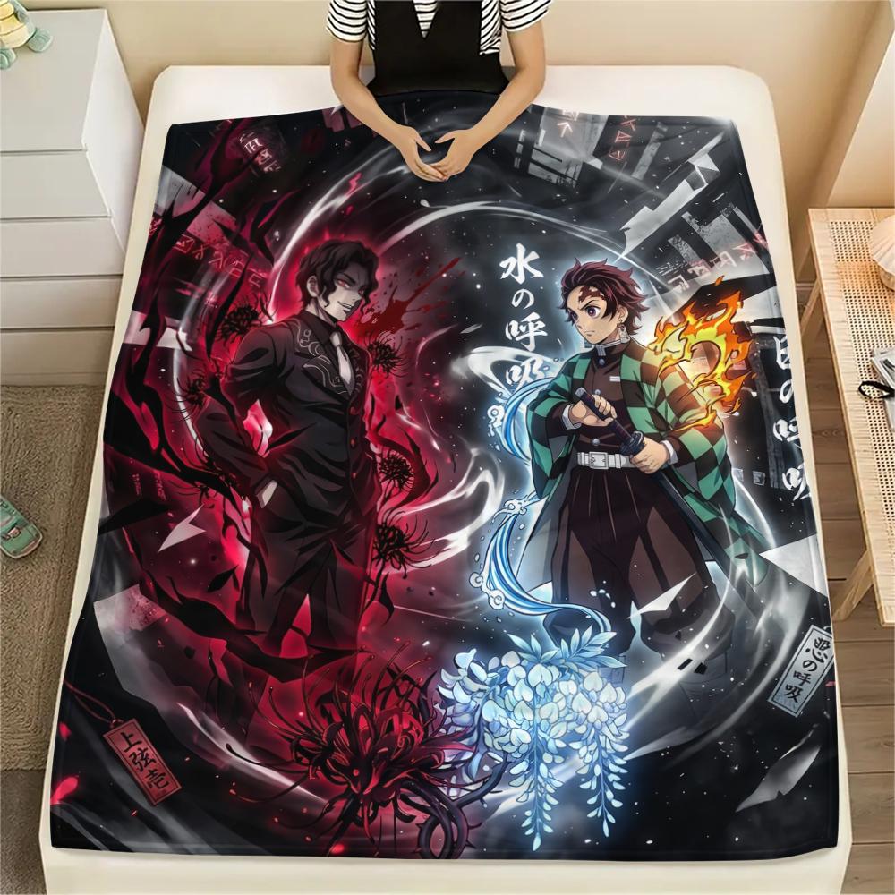

Dark background Demon SlayerPrint Flannel Blanket, High quality Comfortable for All Seasons, Home Decor, Warmth and Comfort 80cm x 120cm