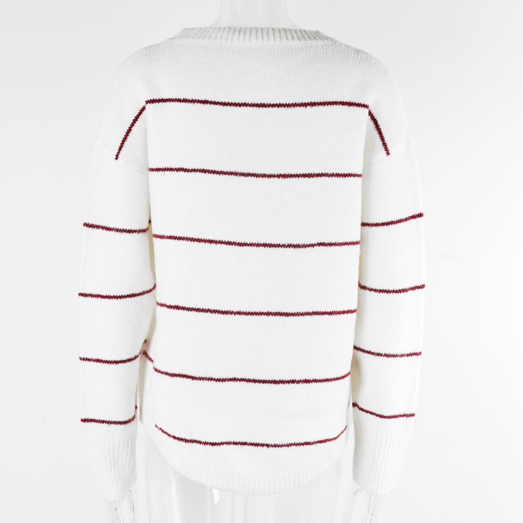 2023 Autumn/winter Women's Casual Sweater Striped Sweater Turtleneck Sweater