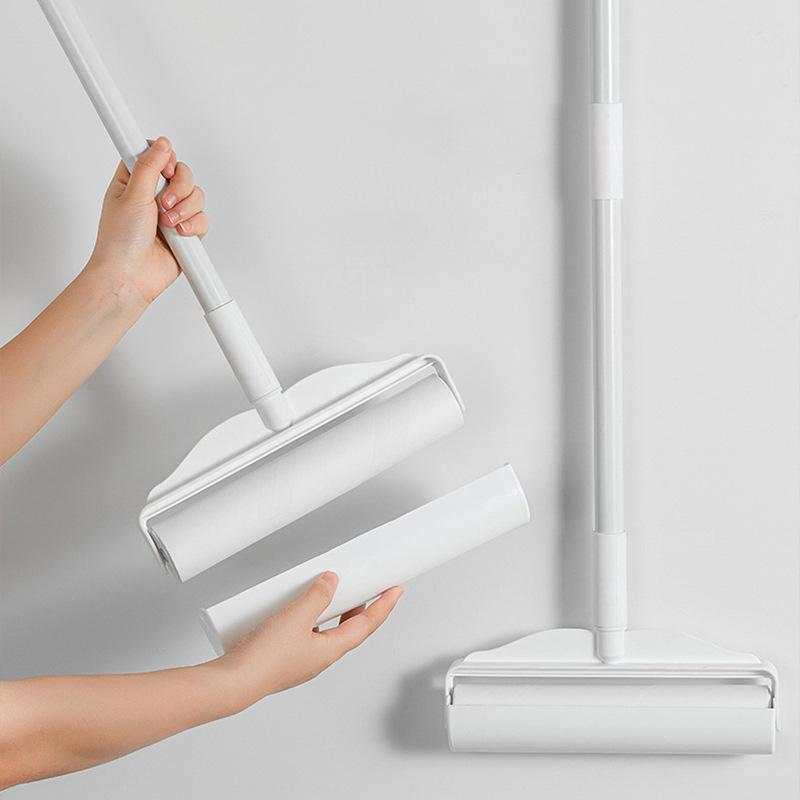 Lent Remover Roller Long Brush Holder Large Hair Removal Sticky Bed Floor Hair Cleanup Artifact Dust Roller Stick Hair Roller Br