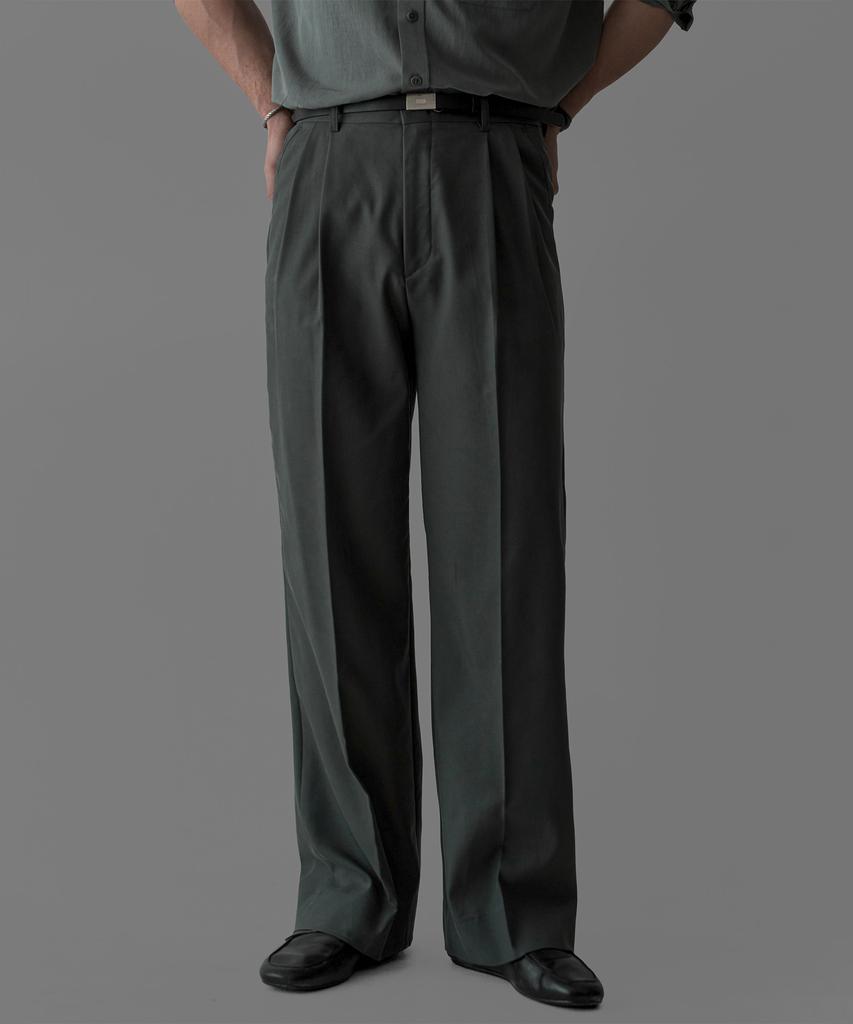 Baulopeulodeogteu Tencel Double-Pleat Slacks [Charcoal]