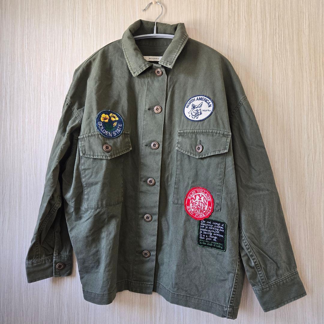 MOUSSY (F) Military Jacket Old Clothes Style Patch Patch