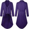 Medieval Retro Men's Swallowtail Mid-Length Coat Long Sleeve Formal Outerwear (2025)