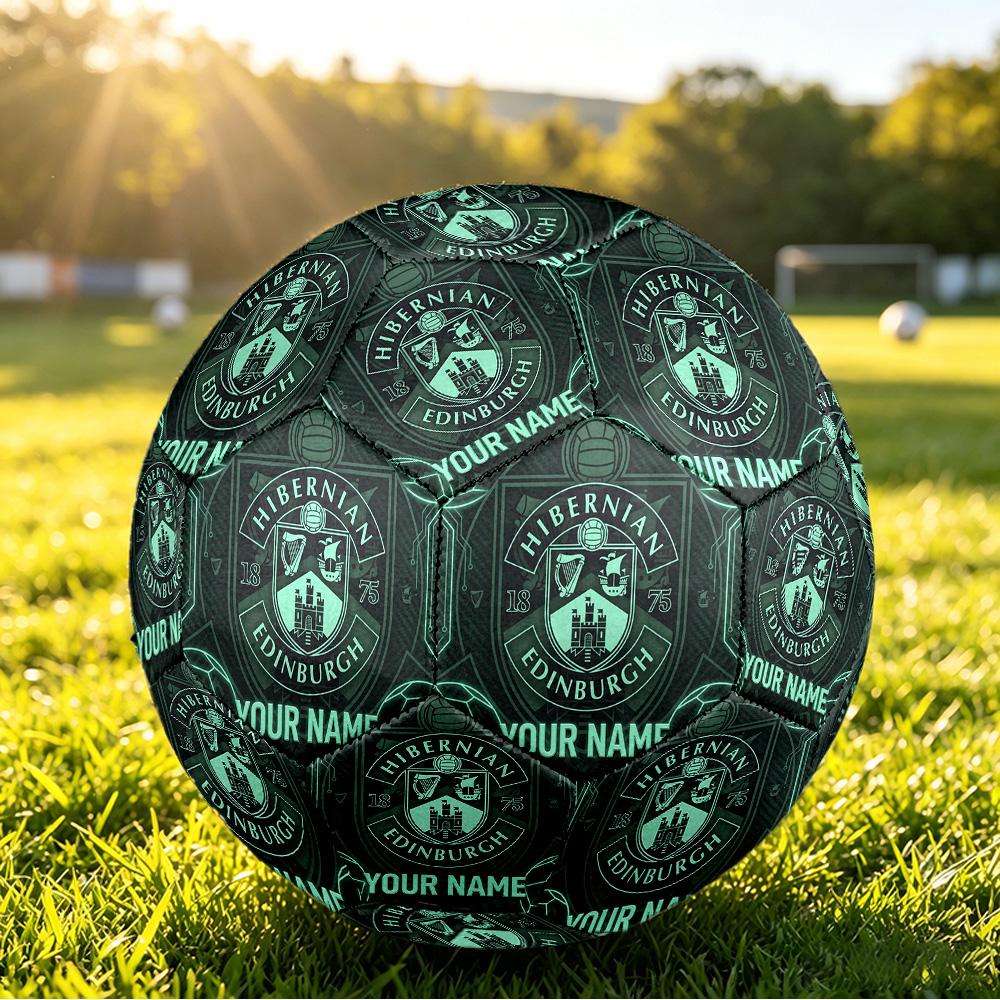 Personalized Size 5 Football Hibernian FC Pattern Outdoor Game Sports Ball Gift