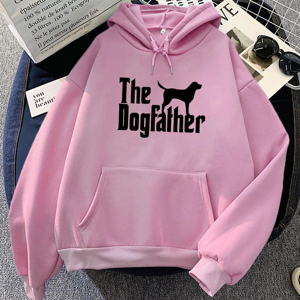 Graphic Clothes The Dogfather Cartoon Printing Sweatshirts Roupas Femininas Moletom Winter Fleece Long Sleeve Pullovers Women