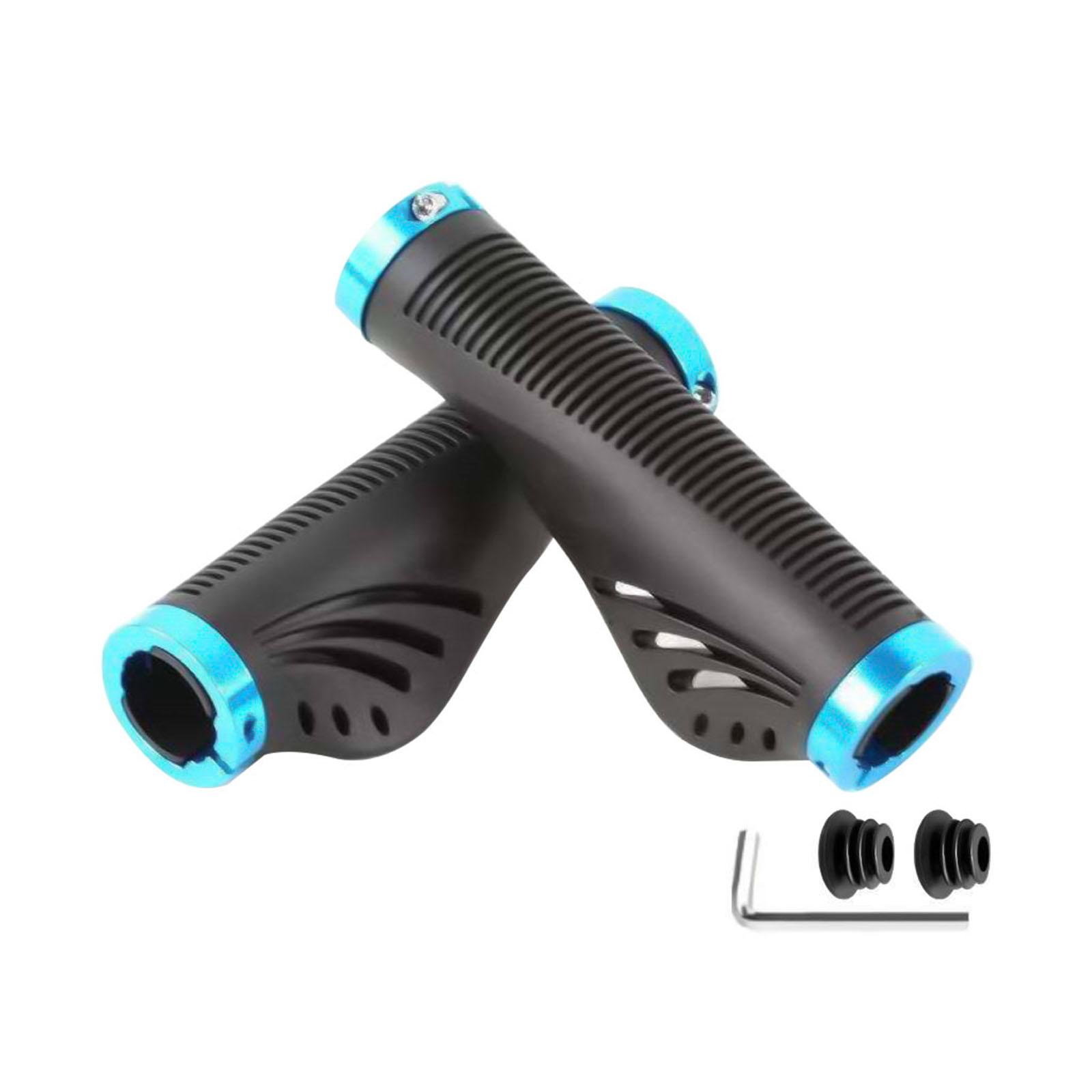 

Comfortable NonSlip Bicycles Handlebar Grips Double Locks On Bike Grips Handle End Grips Cycling Accessories Enduring синій