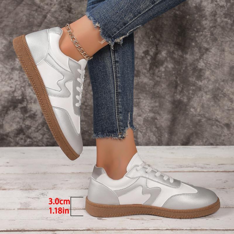 Fashion New Style Women's Vulcanize Shoes Trainer Casual Shoes Vintage Sneakers Sports Shoes Women Leather Sneakers Retro Design Lace-up