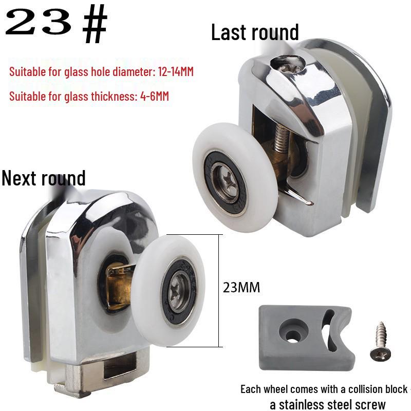 Vintage-Style Shower Door Round Arc Glass Sliding Door Hanger Wheel